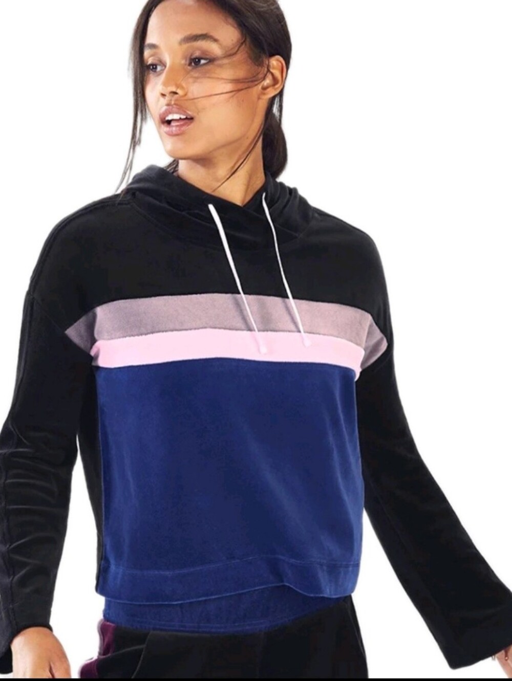 FABLETICS Georgina Sweatshirt II In Black/Navy/Multi Size SM